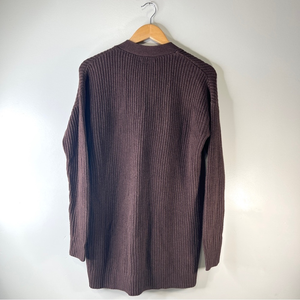 Reitmans Knit Cardigan Brown Ribbed Knit Oversized Size Small Cottagecore - Picture 3 of 9